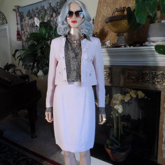 New Moschino CheapandChic Blush Pink Skirt Suit w/Under Blouse Builded In Size 6 - Picture 4 of 16